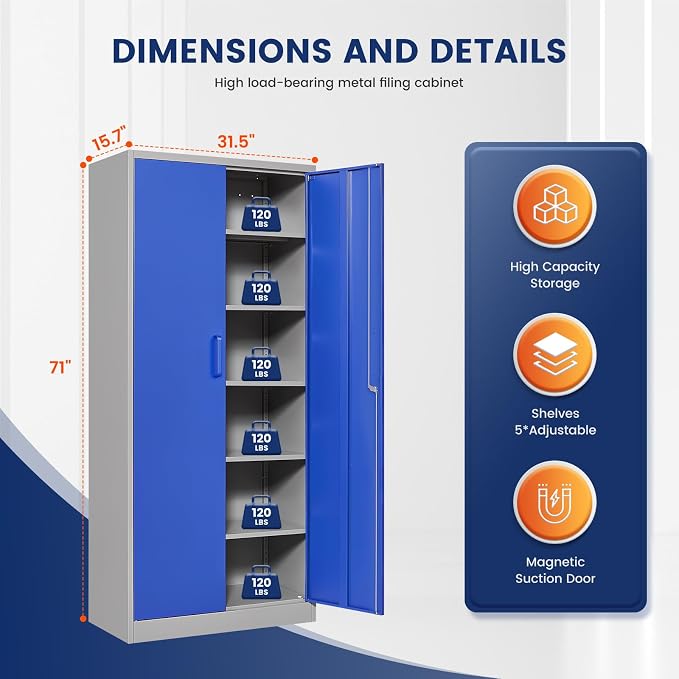 Yizosh Metal Garage Storage Cabinet - Image 3