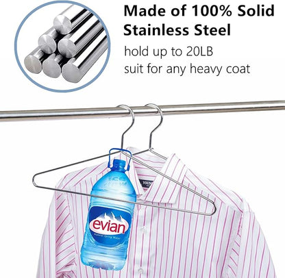 Amber Home 10 Pack Heavy Duty Metal Coat Hangers, Suit & Pants - Image 4