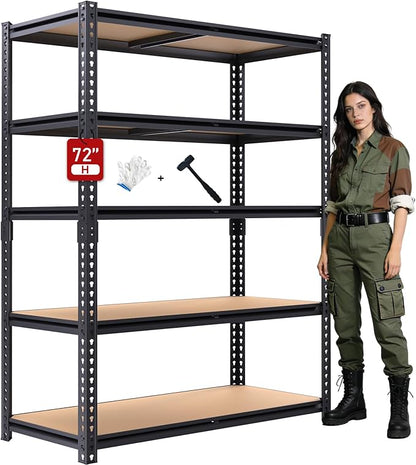 72" H Garage Shelves, Garage Storage Shelves Heavy Duty, 2400LBS Heavy Duty by Unknown
