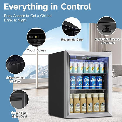 1.7 Cu.Ft Mini Fridge for 76 Cans, Beverage Refrigerator - Image 2