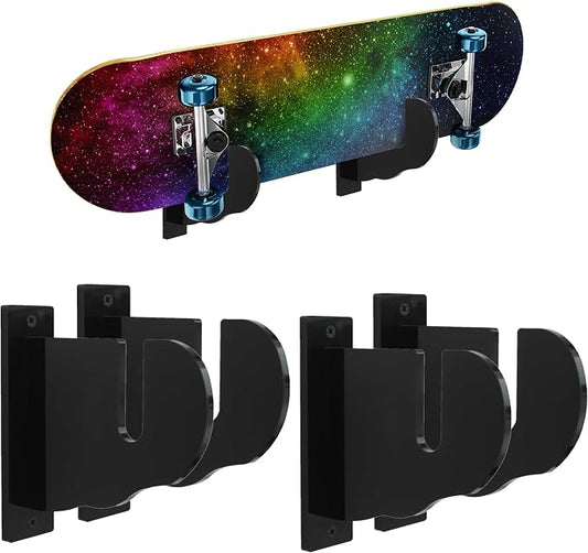 BiJun Skateboard Wall Mount, Snowboard Wall Mount Display, Acrylic Horizontal by BiJun
