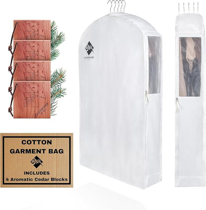 Premium 40” Short Cotton Garment Bag by Cashmere+Kiwi