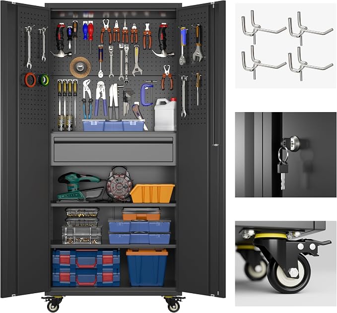 SUXXAN 71" Metal Garage Storage Cabinet by SUXXANFurniture