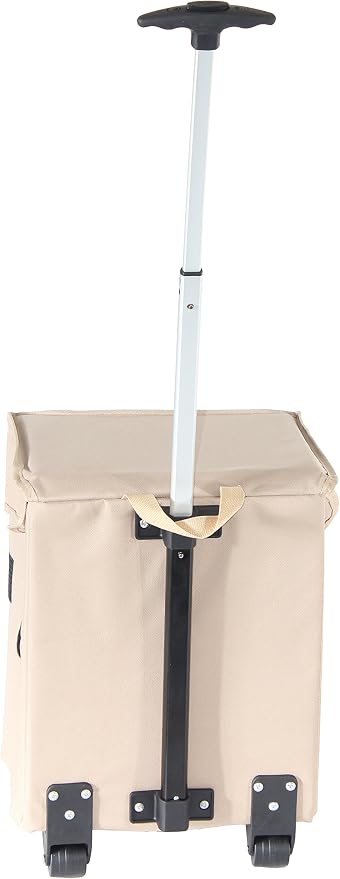 dbest products Smart Cart, Khaki Collapsible Rolling Utility Cart Basket - Image 3