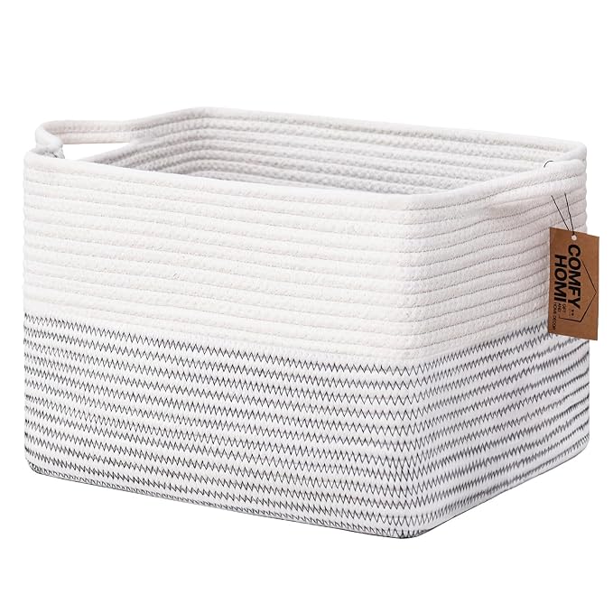 COMFY-HOMI Cotton Rope Woven Basket by COMFY-HOMI