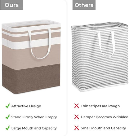 HomeHacks 2-Pack Large Laundry Basket, Waterproof, Freestanding Laundry Hamper - Image 3