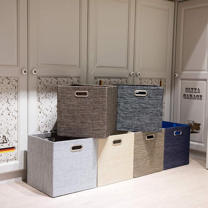 Posprica Fabric Storage Cubes, 13×13×13 cube storage bins, Foldable Drawers - Image 7
