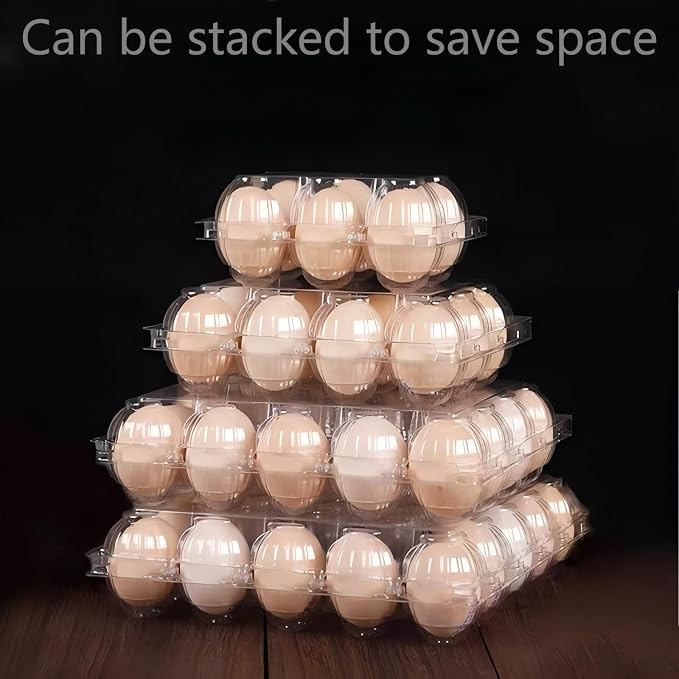 40 Pack 12-Egg Cartons Plastic Clear 3X4 Grids Reusable Storage Container - Image 4
