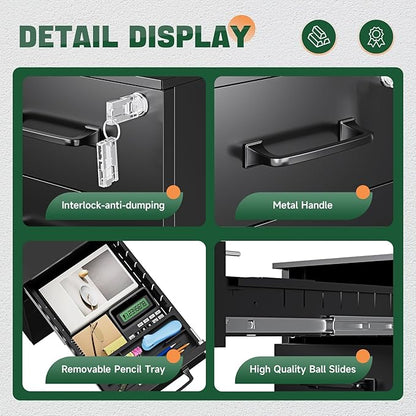 Letaya 3 Drawer Mobile File Cabinet - Image 6