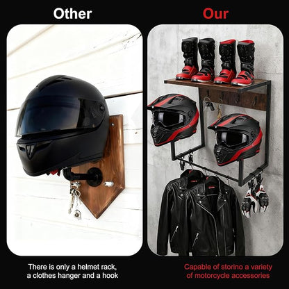 Motorcycle Helmet Wall Mount Rack, Heavy-Duty Helmet Holder - Image 2