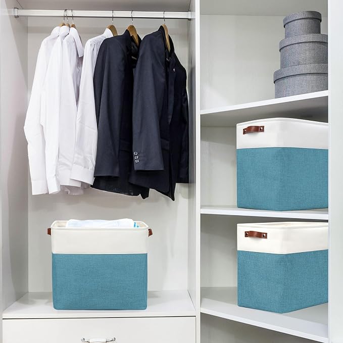 Large Fabric Storage Baskets | 50L Storage Bins, Decorative Linen Closet Baskets - Image 2