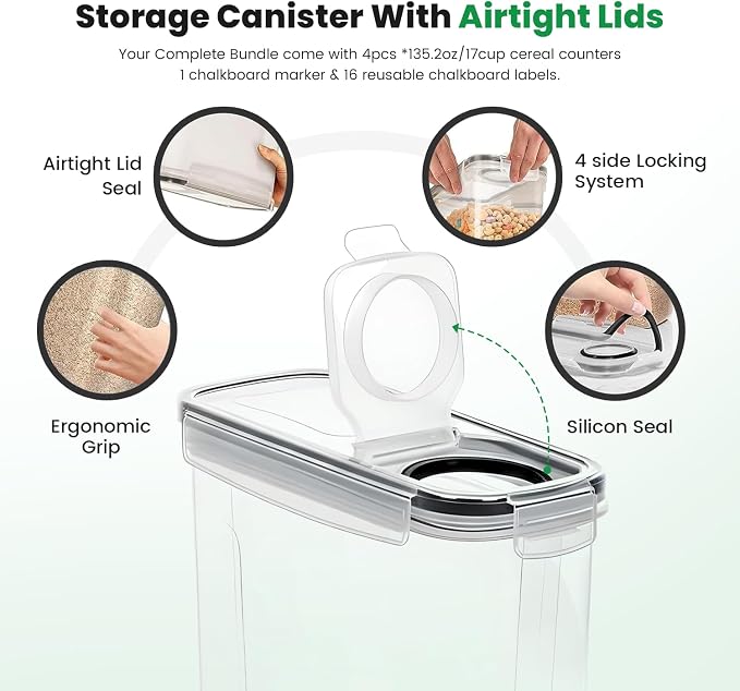 Cereal Containers Storage with Lids - Image 4