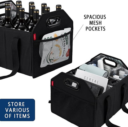 Bottle Wine Carrier Collapsible 12 Bottle Storage Box Reusable Portable Carrier - Image 5