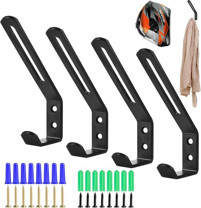 4 Pack Helmet Hooks Motorcycle Helmet Holder Hook Wall Mount Helmet Storage by CRAZYBELLY