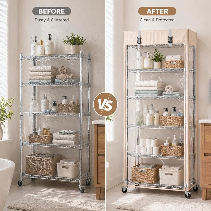 6-Tier Wire Shelving with Clear Cover, organization, and access simple and - Image 5