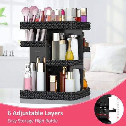 Rotating Makeup Organizer, Large Capacity Cosmetic Display Case, Acrylic - Image 4