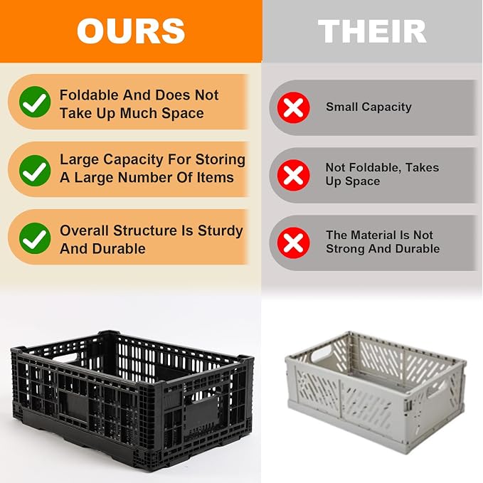 Collapsible Storage Bin Container，52 Liter Transfer heavy duty plastic storage - Image 5