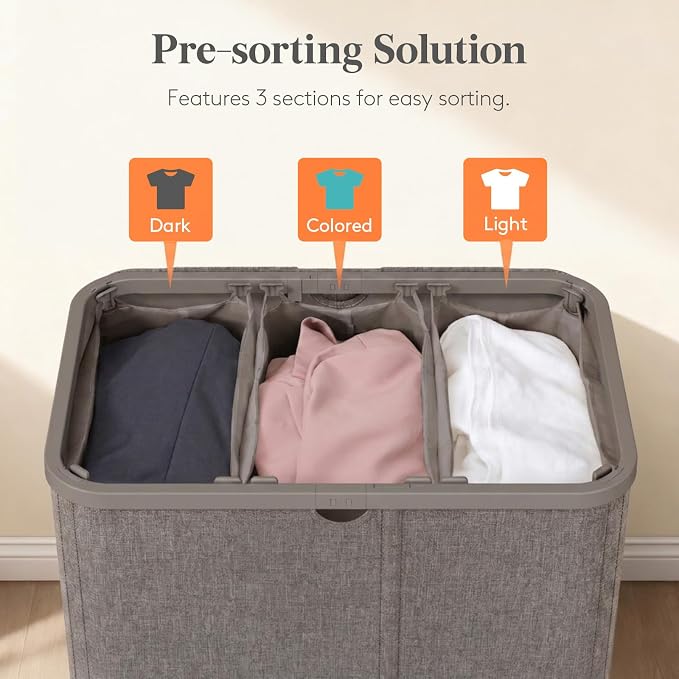 Lifewit 185L 3 Section Laundry Hamper - Image 3