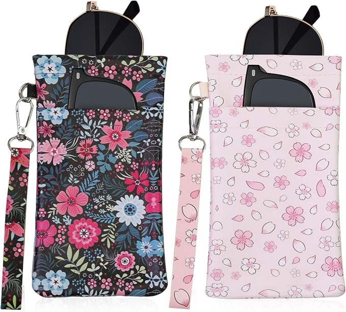 Double Eyeglass Case Soft Dual Glasses Case by FLYINGMAGE