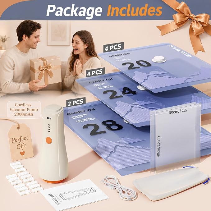 Vacuum Storage Bags with Rechargeable Cordless Pump, Space Saving Seal Bags - Image 9