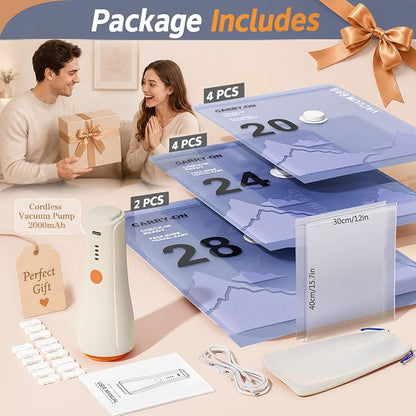 Vacuum Storage Bags with Rechargeable Cordless Pump, Space Saving Seal Bags - Image 9