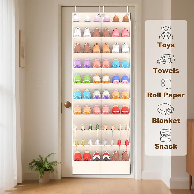 30 Pairs Over the Door Shoe Organizer, 10-Tier Door Shoes Rack Storage - Image 6