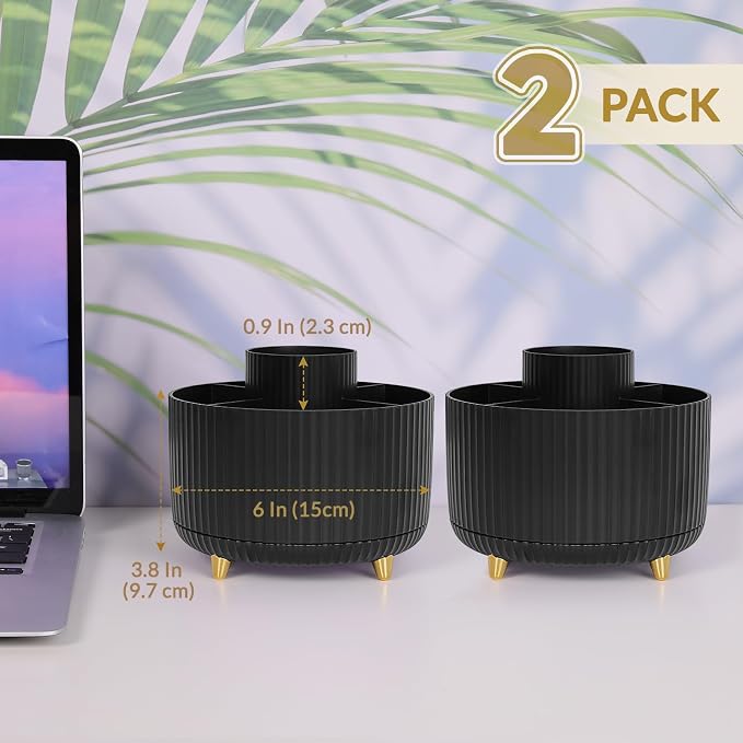 SKYDUE 2 Pack Pen Holder, 360 Degree Rotating Pencil Holder - Image 2