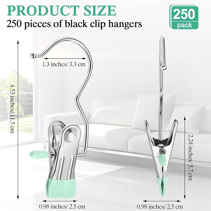Yinder Boot Hangers Clips Laundry Hooks Hanging Stainless Steel Clothes Pins - Image 2