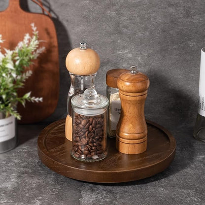 Wood Lazy Susan Organizer Kitchen Turntable - Image 2