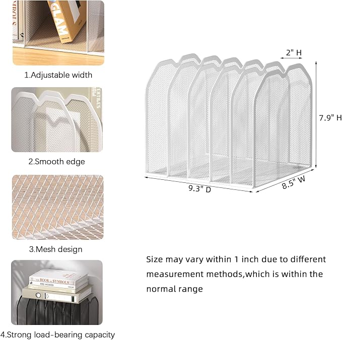 White 5-Section File Folder Organizer - Image 3