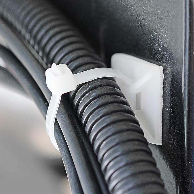 3/4" Strong Back-Glue Self Adhesive White Cable Zip Tie Mounts 100pcs - Image 4