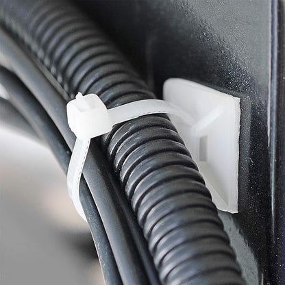 3/4" Strong Back-Glue Self Adhesive White Cable Zip Tie Mounts 100pcs - Image 4