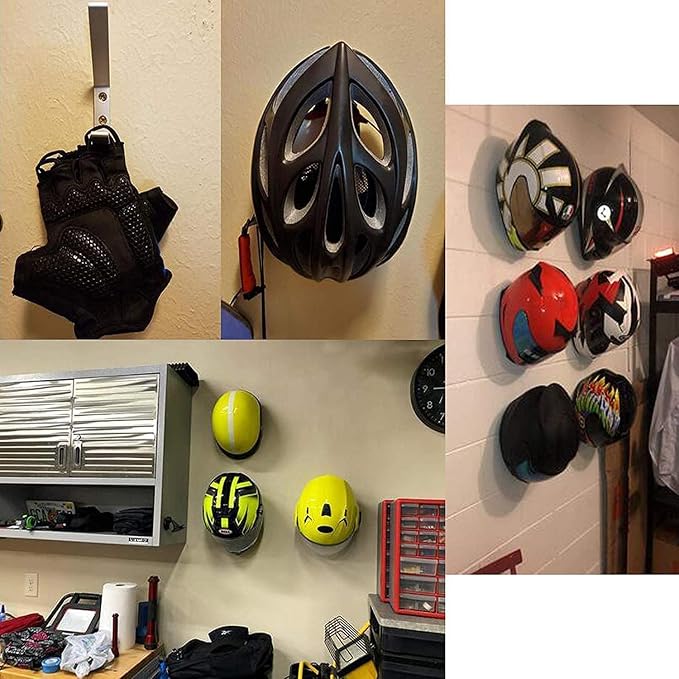4 Pack Sturdy Aluminium Motorcycle Helmet Holder, motorbike Jacket Display Rack - Image 5