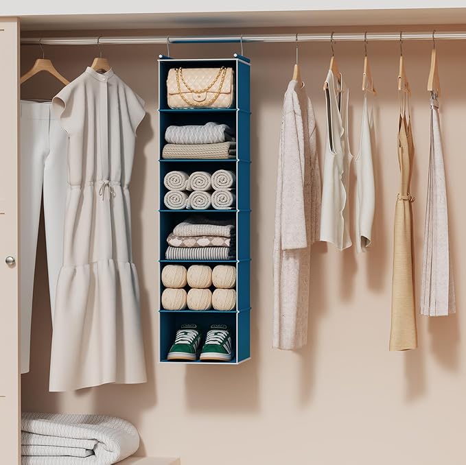MAX Houser 6-Shelf Hanging Closet Organizer, Hanging Storage Shelves - Image 5