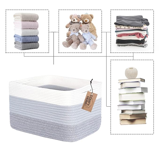 COMFY-HOMI Cotton Rope Woven Basket - Image 7