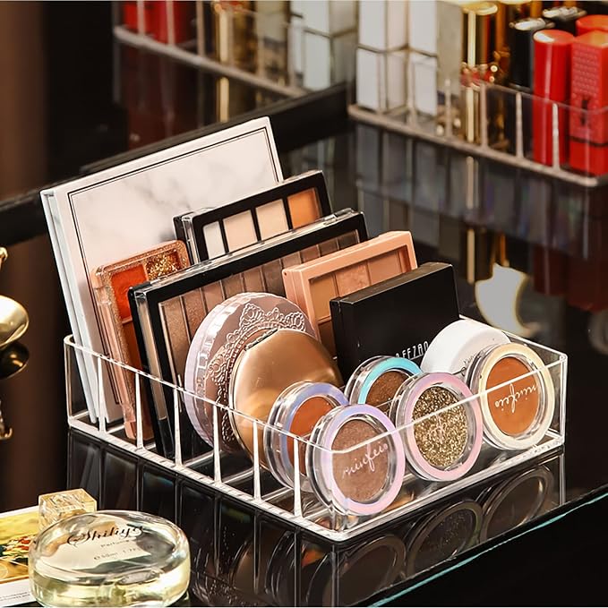 JessLab Makeup Organizer for Eyeshadow Palette and Lipstick, 7-Section Acrylic - Image 6