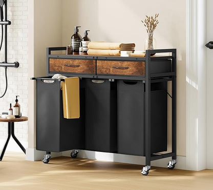 Laundry Sorter 3 Section, 120 L Laundry Hamper - Image 9