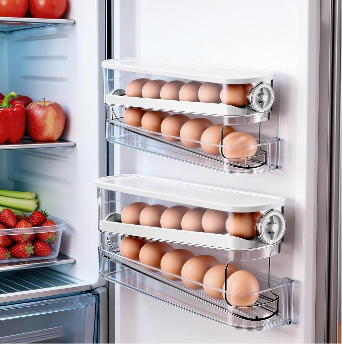 Egg Dispenser For Refrigerator Automatic Rolling, Space-Saving Egg roller - Image 7