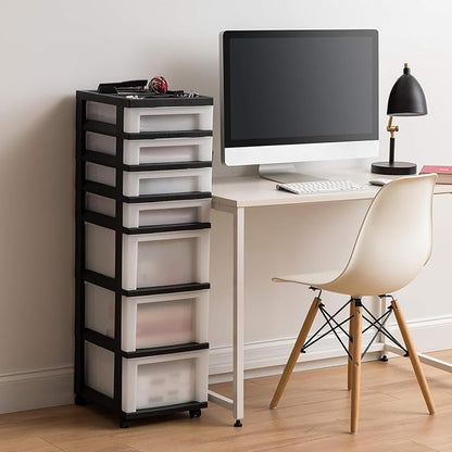 IRIS USA 2 Pack 7-Drawer Plastic Storage Rolling Organizer Cart - Image 2