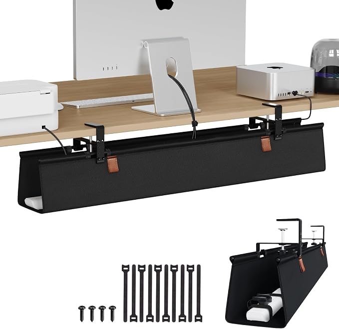 Zilink No Drill Under Desk Cable Management Tray 40" Cord Organizer by Zilink