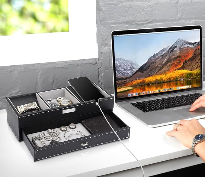 Baoyun Mens Valet Tray, Nightstand Organizers - Image 5