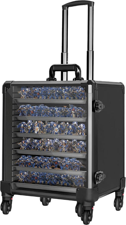 Miniatures Storage Case Miniatures Transport Case Aluminum Alloy Frame Display by WELIDAY