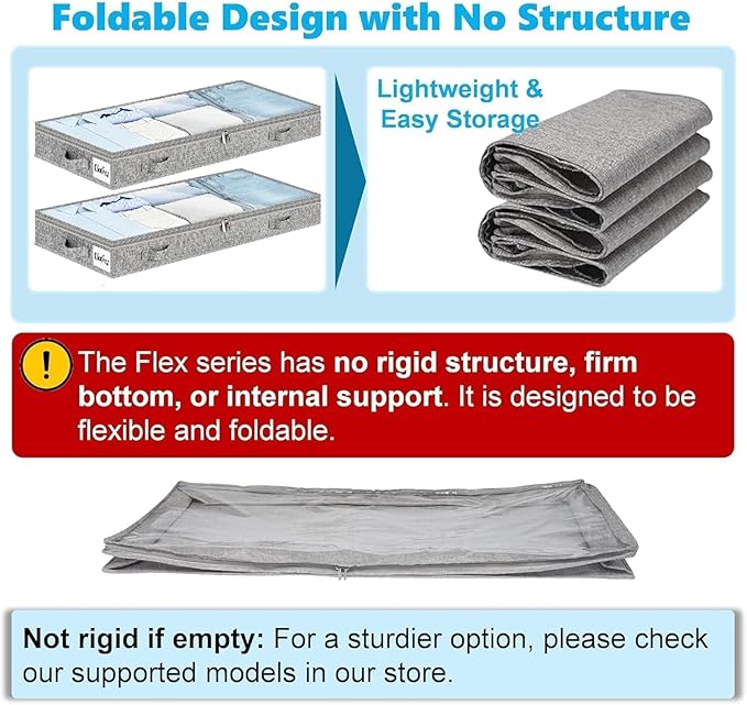 3 Inch Low Profile Under Bed Storage Drawer 2 Pack, Lightweight Underbed - Image 5