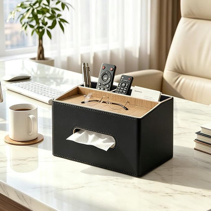 Rectangular Tissue Box Cover, PU Leather Facial Tissue Holder - Image 7