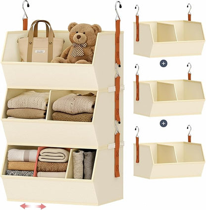 Hanging Closet Organizer Extra Large, Clothes Hanging Shelves by DiMJ