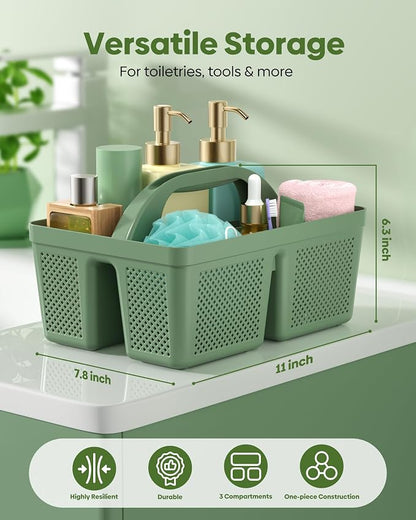 4 Pack Portable Shower Caddy, Integrated Handle, Reinforced Plastic, Organizer - Image 4