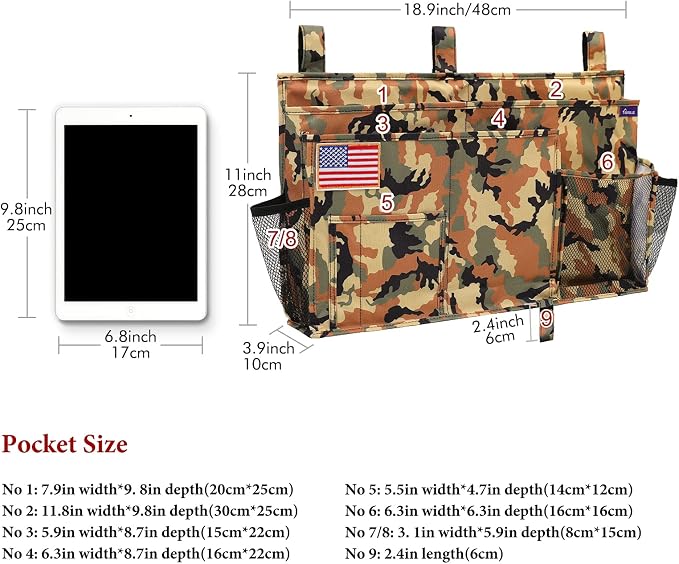 Surblue Bedside Caddy Hanging Organizer Storage Bag Pocket - Image 5
