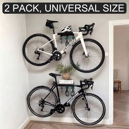 2 Pack Bike Wall Mount Rack Horizontal Indoor Bike Storage Garage Heavy Duty - Image 7