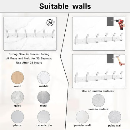 1 Pack Coat Rack Wall Mount, 17.3 in Wall Hooks - Image 5
