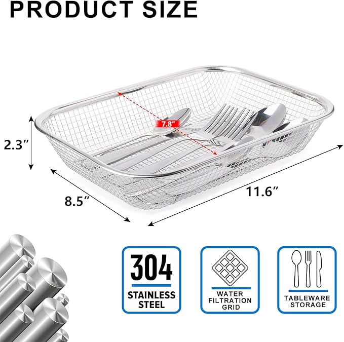 Utensil Drying Rack, 2 Pack Utensils Holder Dishwasher Silverware Basket | - Image 2